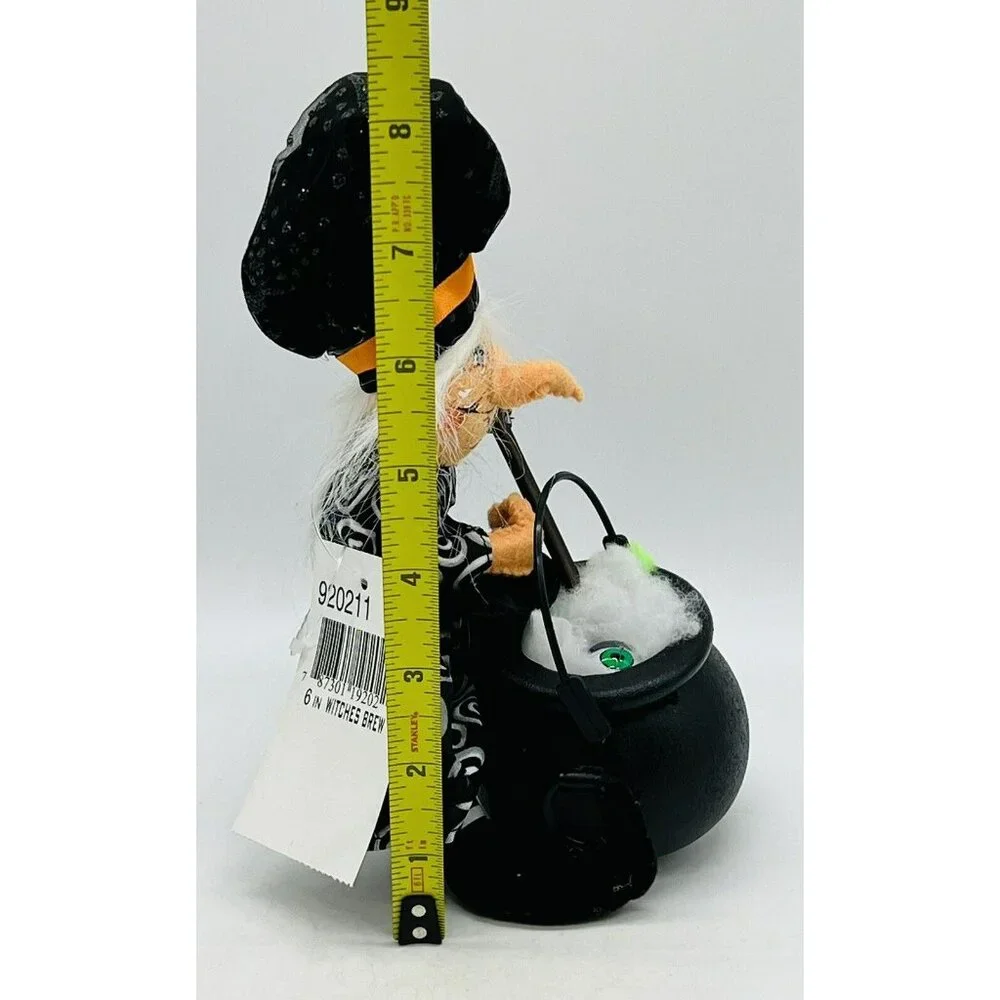 Annalee Witches Brew Black Halloween Doll Cauldron Eyeball‎ 6 inch 2011 Tag HTF